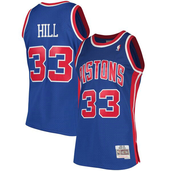 Maillot nba Detroit Pistons 1995-1996 Classics Swingman Homme Grant Hill Detroit 33 Bleu